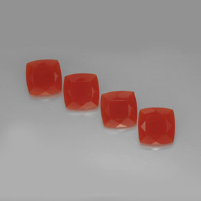 Gemas de cornalina naranja natural de  ct, corte cojín, translúcido