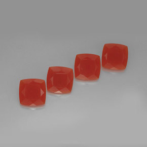 Gemas de cornalina naranja natural de  ct, corte cojín, translúcido