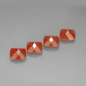 Gemas de Cornalina Naranja rojizo natural de  ct, Corte Cojín, Translúcido