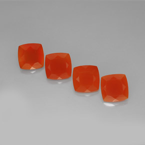 Gemas de cornalina naranja natural de  ct, corte cojín, translúcido
