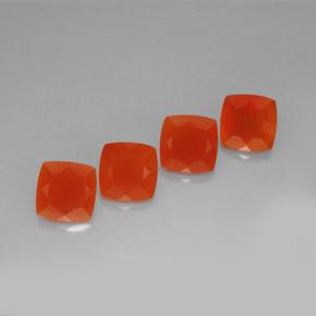 Gemas de cornalina naranja natural de  ct, corte cojín, translúcido