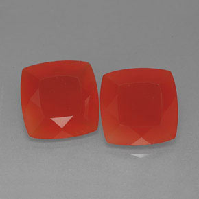 Gemas de cornalina naranja natural de  ct, corte cojín, translúcido