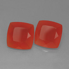 Gemas de cornalina naranja natural de  ct, corte cojín, translúcido