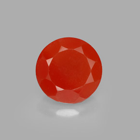 Cornalina naranja natural de 1,71 ct, corte redondo, translúcido