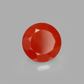 Cornalina naranja natural de 1,71 ct, corte redondo, translúcido