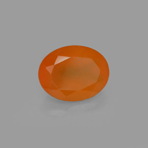 Cornalina naranja natural de 1,71 ct, corte óvalo, translúcido
