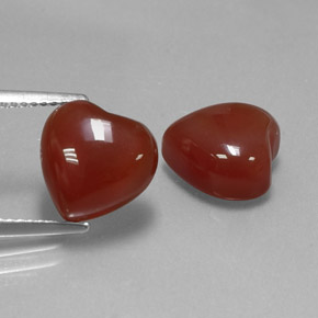 Gemas de cornalina naranja natural de  ct, forma de corazón, translúcido