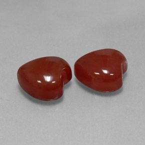Gemas de cornalina naranja natural de  ct, forma de corazón, translúcido