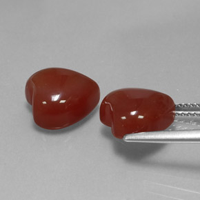 Gemas de cornalina naranja natural de  ct, forma de corazón, translúcido