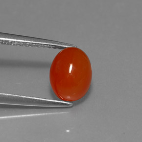 Cornalina naranja rojizo natural de 1,67 ct, corte óvalo, translúcido