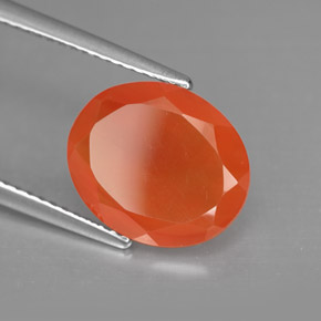 Cornalina Naranja rojizo natural de 3.68 ct, Corte Óvalo, Translúcido