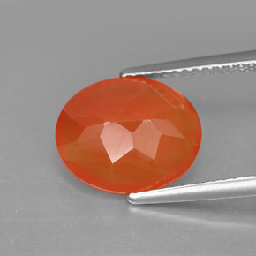 Cornalina Naranja rojizo natural de 3.68 ct, Corte Óvalo, Translúcido