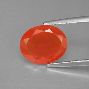 Cornalina Naranja rojizo natural de 2.82 ct, Corte Óvalo, Translúcido