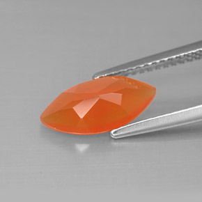 Cornalina naranja natural de 1,35 ct, transparente, transparente / translúcido