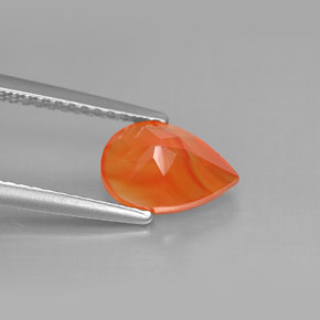Cornalina naranja natural de 1,31 ct, transparente, transparente / translúcido