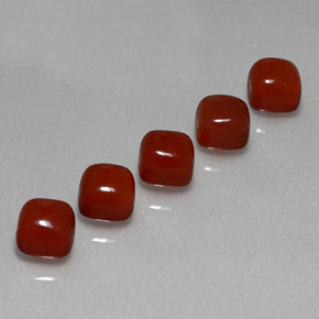 Gemas de cornalina marrón natural de  ct, corte cojín, translúcido