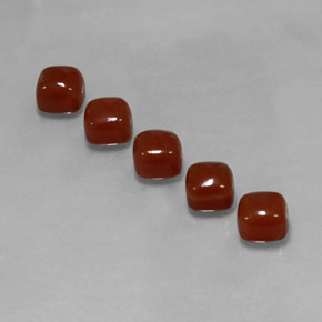 Gemas de cornalina naranja natural de  ct, corte cojín, translúcido