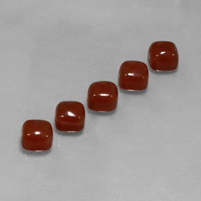 Gemas de cornalina naranja natural de  ct, corte cojín, translúcido