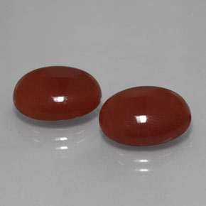 Gemas de cornalina rojo natural de  ct, corte óvalo, translúcido