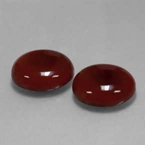 Gemas de cornalina rojo natural de  ct, corte óvalo, translúcido