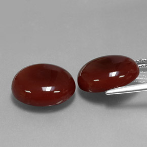 Gemas de cornalina rojo natural de  ct, corte óvalo, translúcido