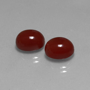 Gemas de cornalina rojo natural de  ct, corte óvalo, translúcido
