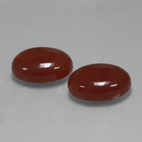 Gemas de cornalina rojo natural de  ct, corte óvalo, translúcido