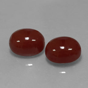Gemas de cornalina rojo natural de  ct, corte óvalo, translúcido