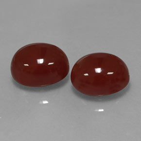 Gemas de cornalina rojo natural de  ct, corte óvalo, translúcido