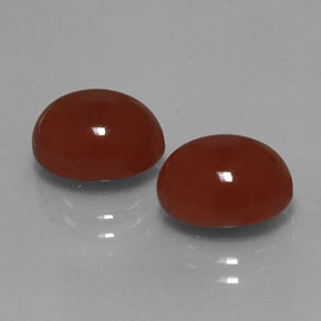 Gemas de cornalina rojo natural de  ct, corte óvalo, translúcido