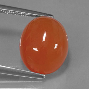 Cornalina naranja natural de 5,58 ct, corte óvalo, translúcido