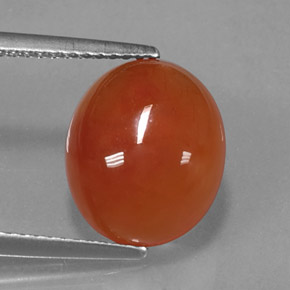 Cornalina naranja natural de 4,54 ct, transparente, transparente / translúcido