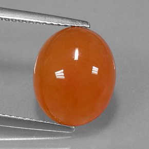 Cornalina naranja natural de 4,81 ct, corte óvalo, translúcido