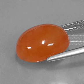 Cornalina naranja natural de 4,81 ct, corte óvalo, translúcido