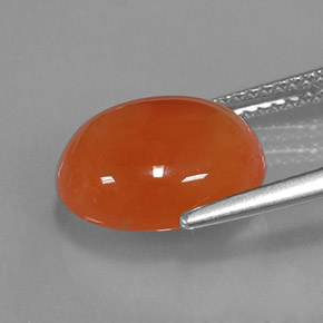 Cornalina rojo anaranjado natural de 4,33 ct, corte óvalo, translúcido