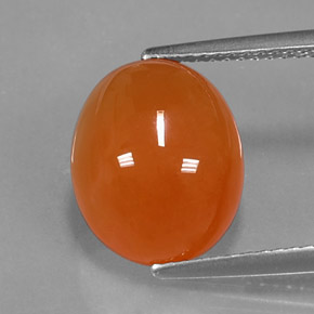 Cornalina naranja natural de 5,15 ct, corte óvalo, translúcido