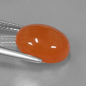 Cornalina naranja natural de 5,15 ct, corte óvalo, translúcido