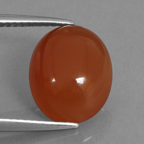 Cornalina naranja natural de 4,06 ct, corte óvalo, translúcido