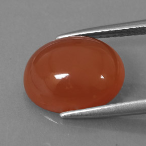 Cornalina naranja natural de 4,06 ct, corte óvalo, translúcido
