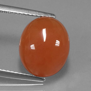 Cornalina Naranja natural de 4.98 ct, Corte Óvalo, Translúcido