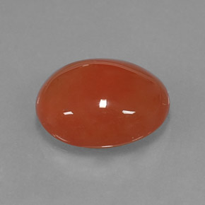 Cornalina naranja natural de 3,92 ct, corte óvalo, translúcido
