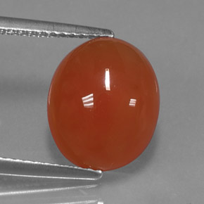 Cornalina naranja natural de 3,92 ct, corte óvalo, translúcido