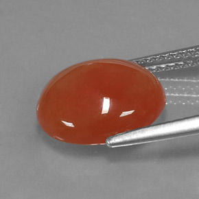 Cornalina naranja natural de 3,92 ct, corte óvalo, translúcido