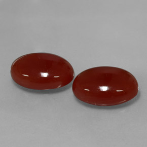 Gemas de cornalina rojo natural de  ct, corte óvalo, translúcido