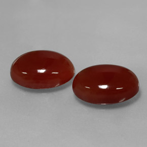 Gemas de cornalina rojo natural de  ct, corte óvalo, translúcido