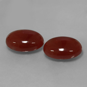 Gemas de cornalina rojo natural de  ct, corte óvalo, translúcido