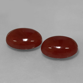 Gemas de cornalina rojo natural de  ct, corte óvalo, translúcido