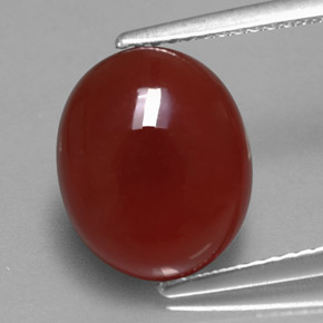 Cornalina rojo natural de 4,71 ct, corte óvalo, translúcido