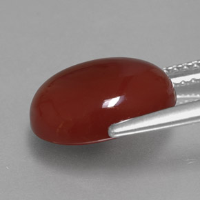 Cornalina rojo natural de 4,71 ct, corte óvalo, translúcido