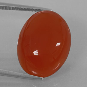 Cornalina naranja natural de 17,01 ct, corte óvalo, translúcido
